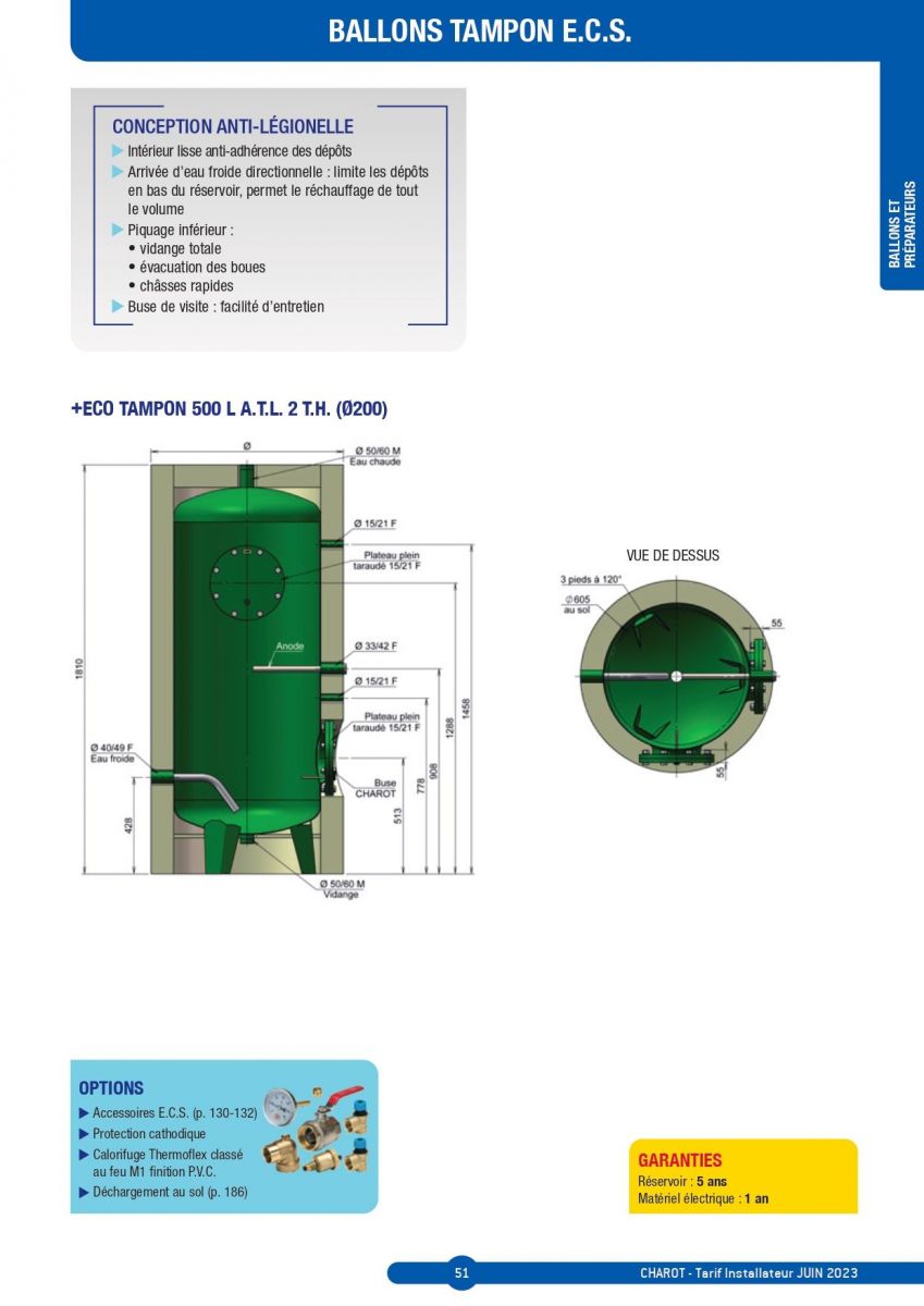 Ballon eau chaude sanitaire ECS INOX 316L