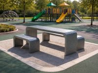 Banquette béton matricé
