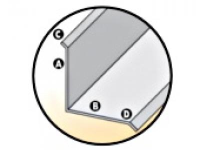 Couvre-joint d'angle aluminium à coller
