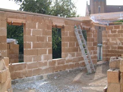 Béton de chanvre et bois sur une extension