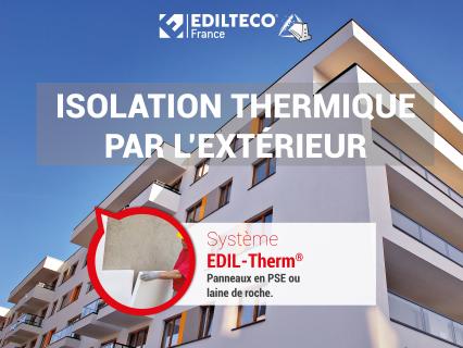 EDIL-Therm, le système d'ITE par enduit mince, sur PSE ou Laine de Roche