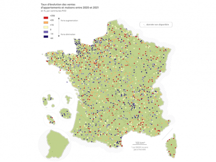 Hausse des achats de maisons et appartements dans les petites villes entre 2020 et 2021