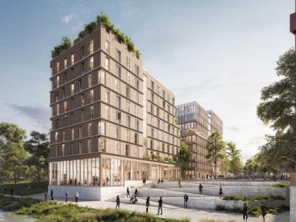 Chantier des JO 2024 : des modules bois préfabriqués acheminés par la Seine