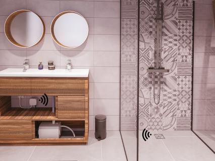 Sanifloor+, douche à l’italienne avec pompe aspirante et détecteur de niveau d'eau