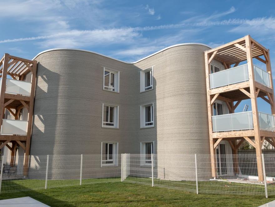 Impression 3D : le premier immeuble béton construit sur site en France sort de terre
