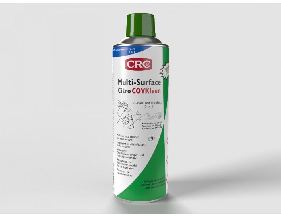 CRC Industries lance un spray nettoyant désinfectant virucide sans rinçage ni essuyage