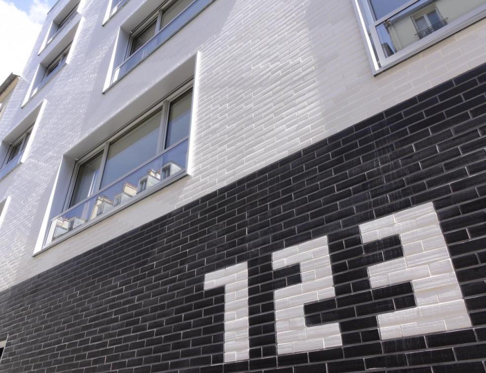 1300 m2 de plaquettes de parements en 3 coloris pour 23 logements sociaux à Paris