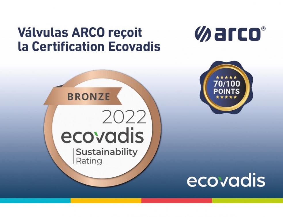 Válvulas ARCO reçoit la Certification EcoVadis pour ses performances durables