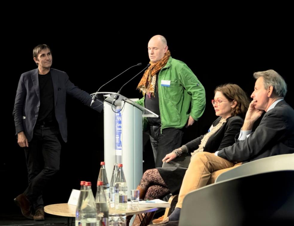 Pascal Gontier, Antoine Béal, Marie Jorio, Georges-Henri Florentin à l'atlier B2 du Forum de Lille