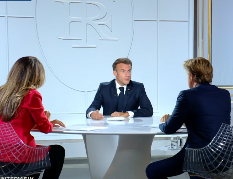 Emmanuel Macron, lors de son interview le 24 septembre