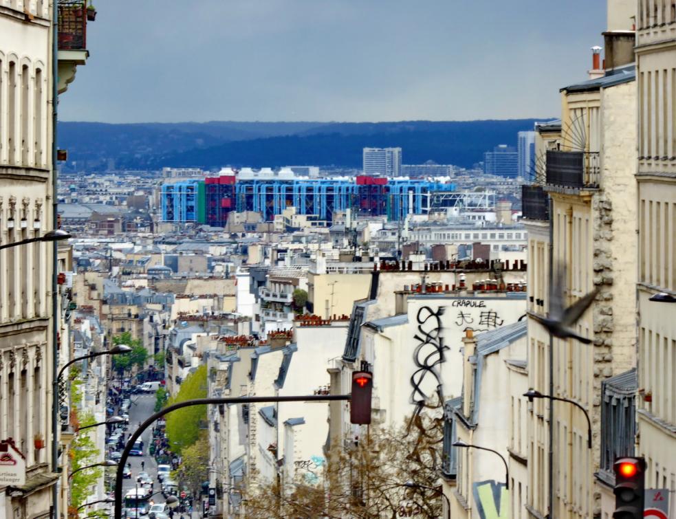 Paris vu depuis le haut de la rue de Ménilmontant
