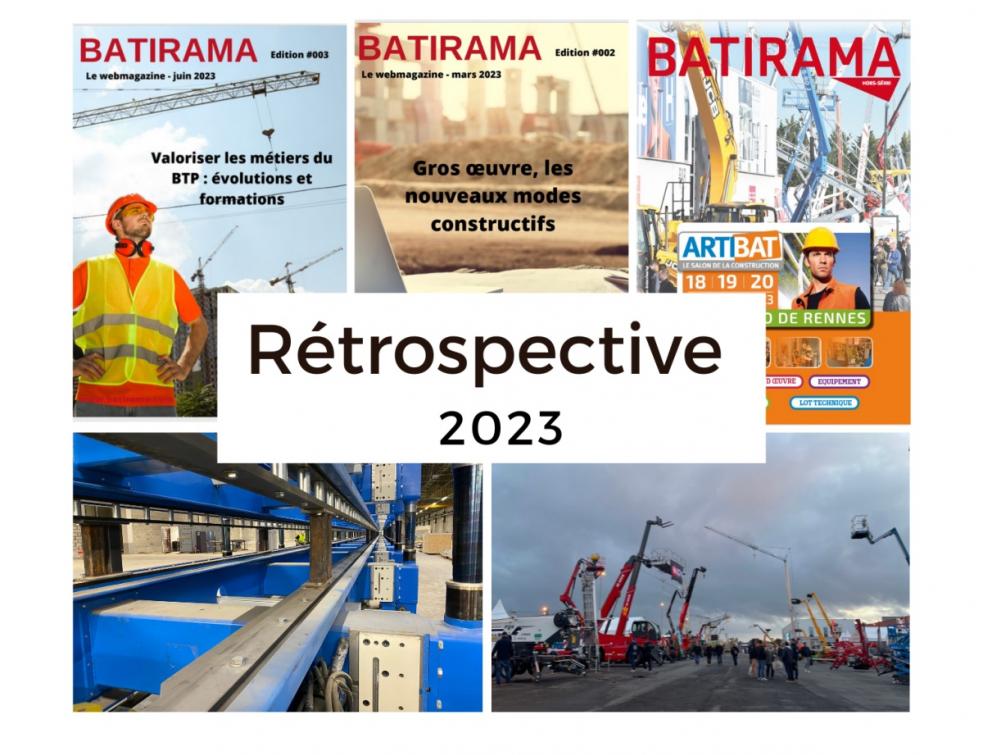 montage de plusieurs photos de revues Batirama et de photos Batirama