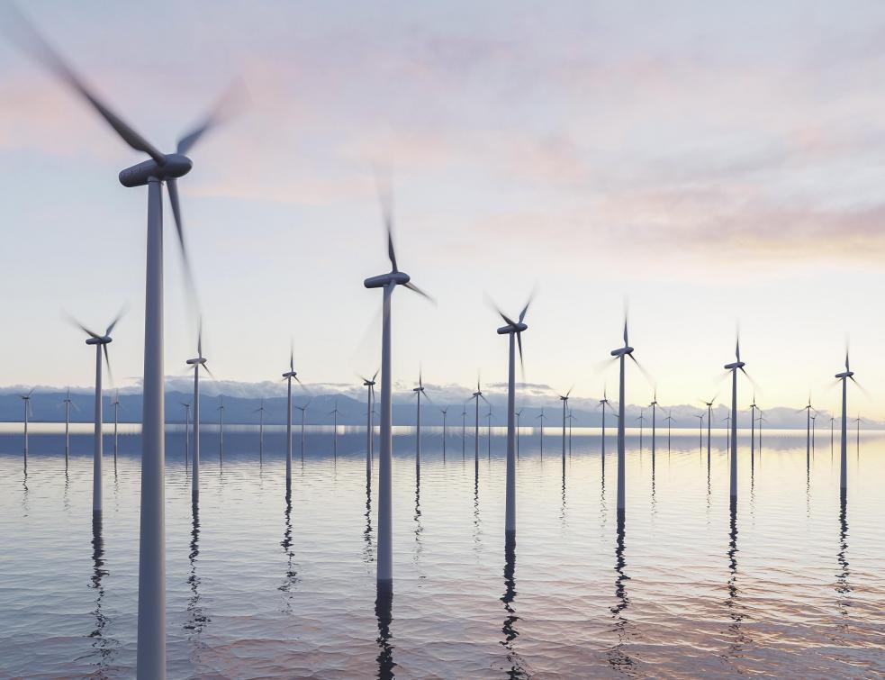 Parc d'éoliennes en mer