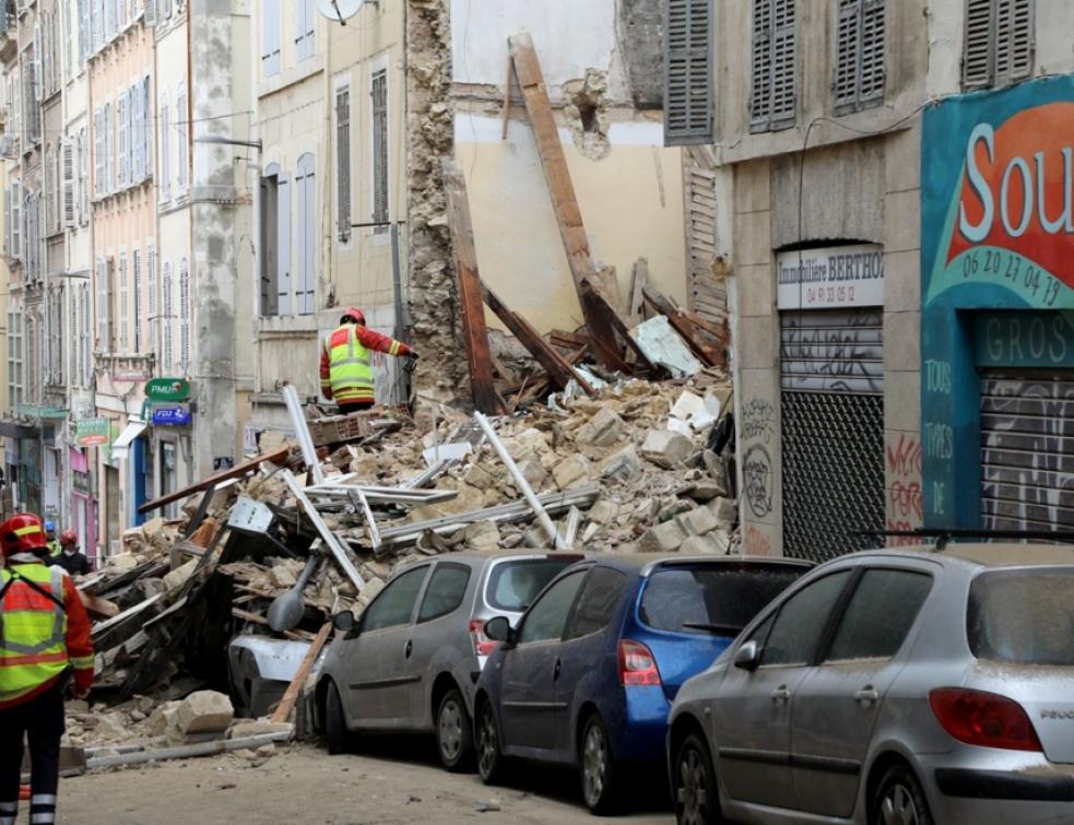 Le 5 novembre 2018 à Marseille, deux immeubles s'effondrent : le 65 et le 63. © Valérie Vrel / La Provence