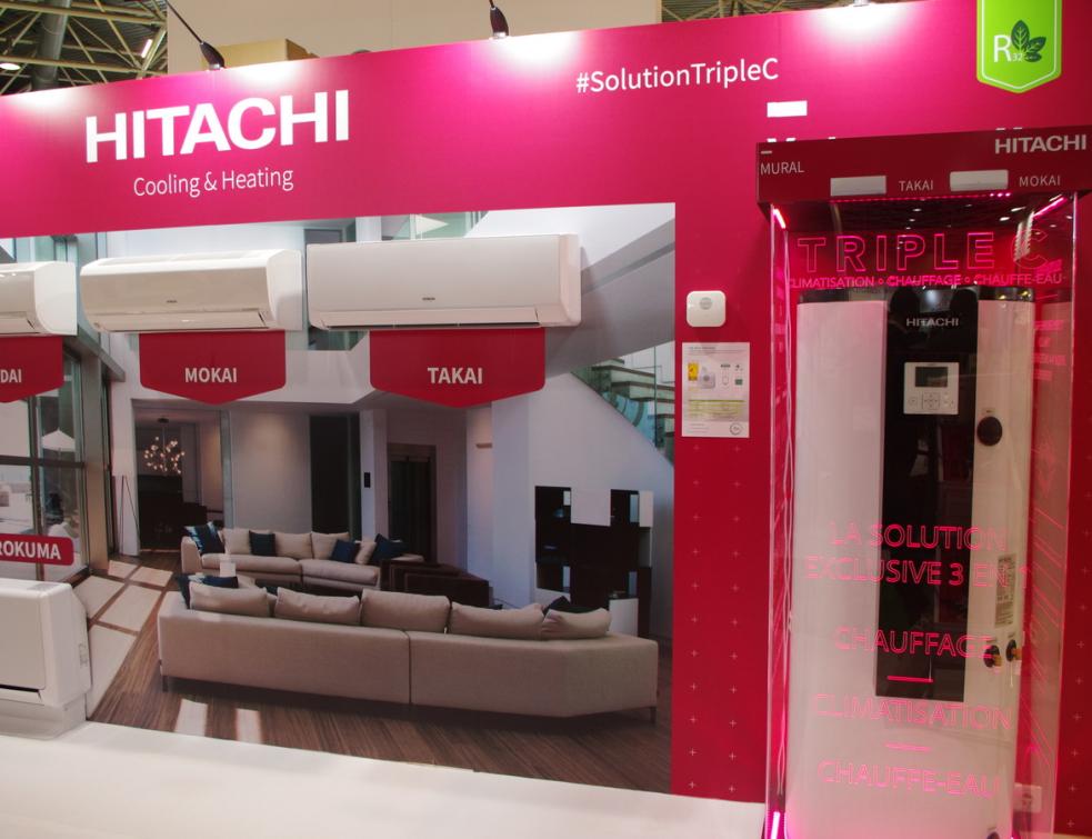 Solution multisplit TripleC au R32 d'Hitachi au salon BePositive 2023. © Pascal Poggi