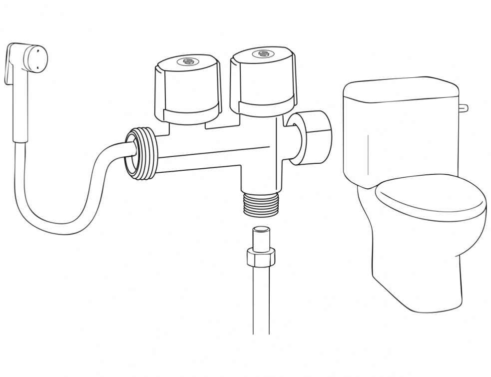 Kit Hygiénique WC d’ARCO avec vanne COMBI F VITAQ