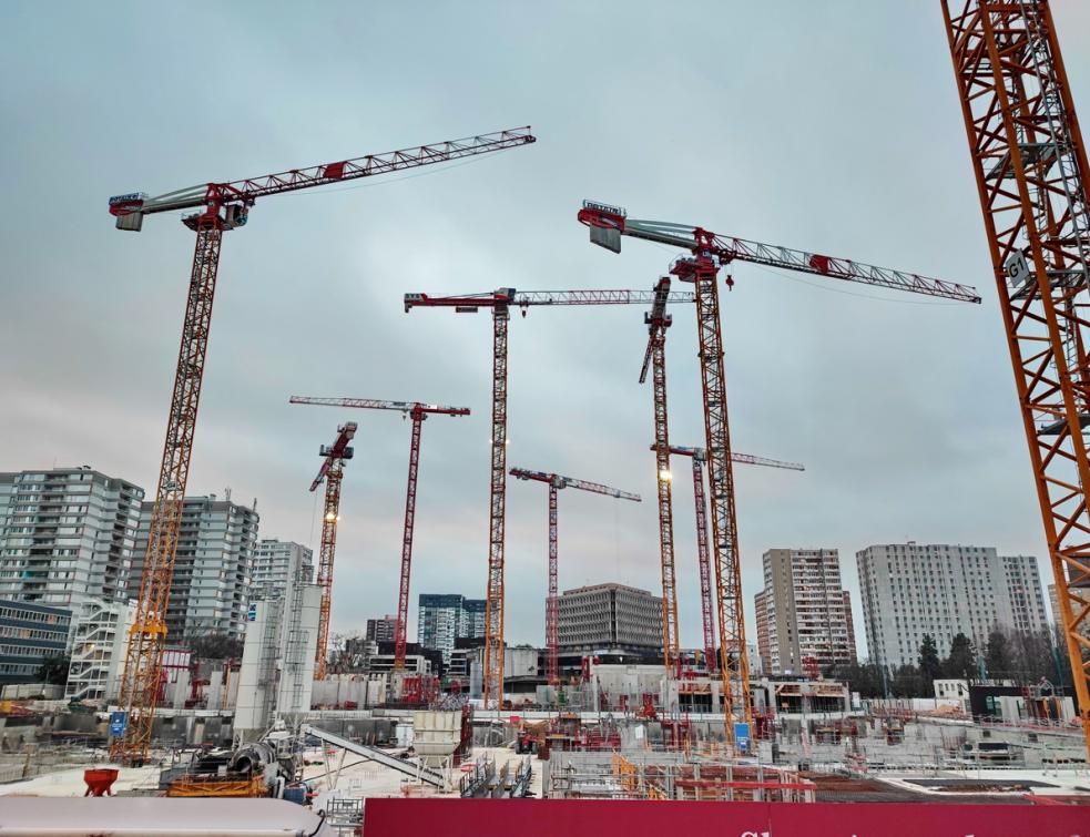 Un chantier de gare en cours à Bobigny en Seine-Saint-Denis. © PP