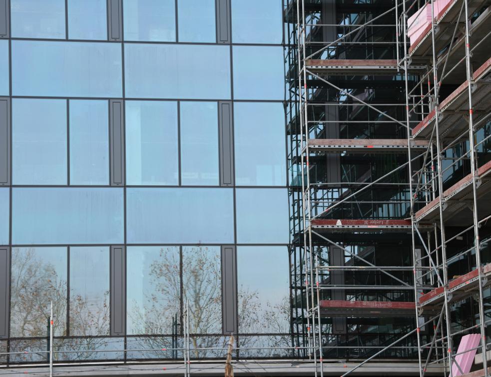 Ravalement de façades sur un bâtiment