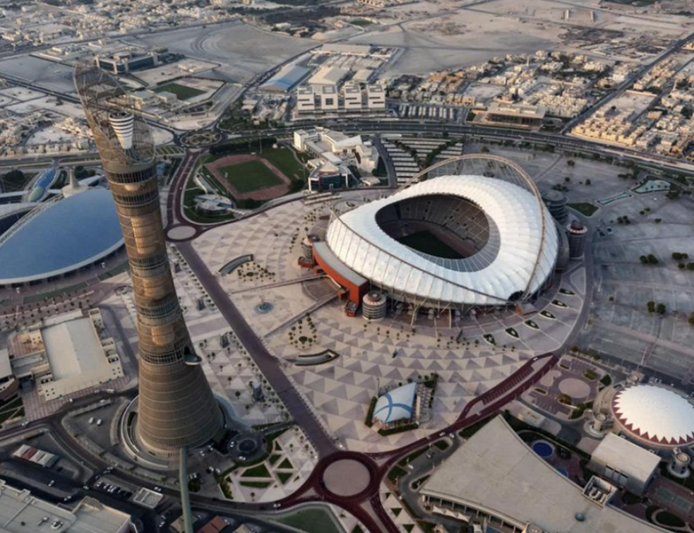 Vue aérienne du Khalifa International Stadium à Doha le 22 novembre 2021. © AFP