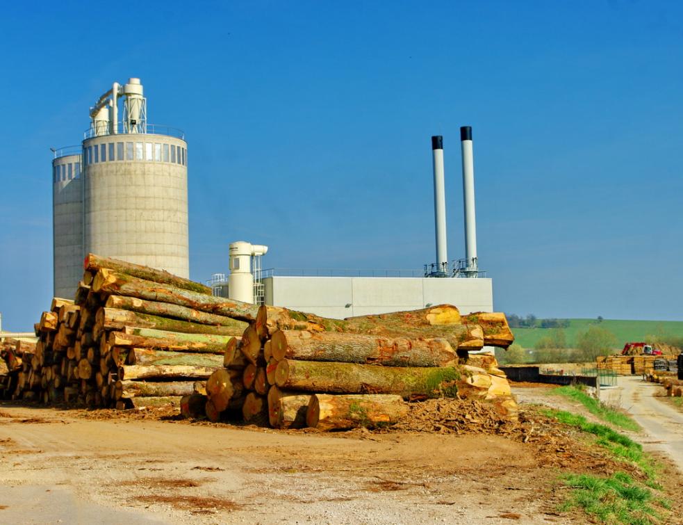 Une installation industrielle utilisant le bois comme énergie