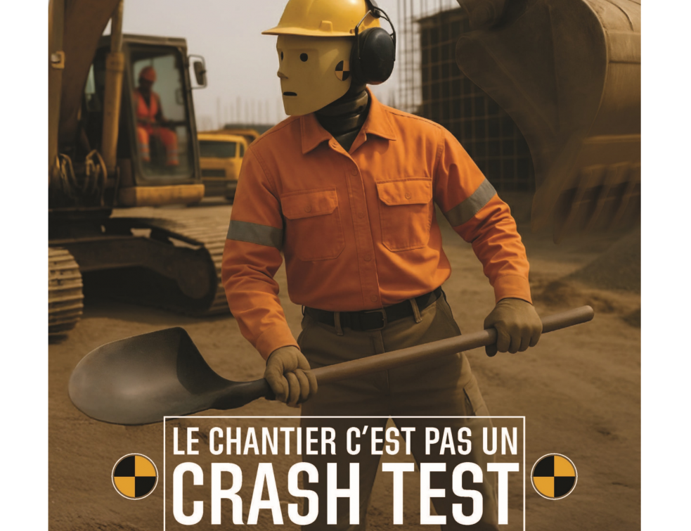 Une campagne pour sensibiliser au risque de heurt engin-piéton. © OPPBTP