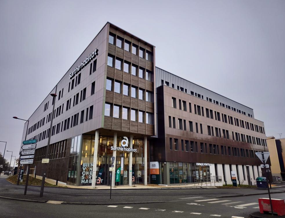 Le nouveau siège social de Sarthe Habitat au Mans. © PP