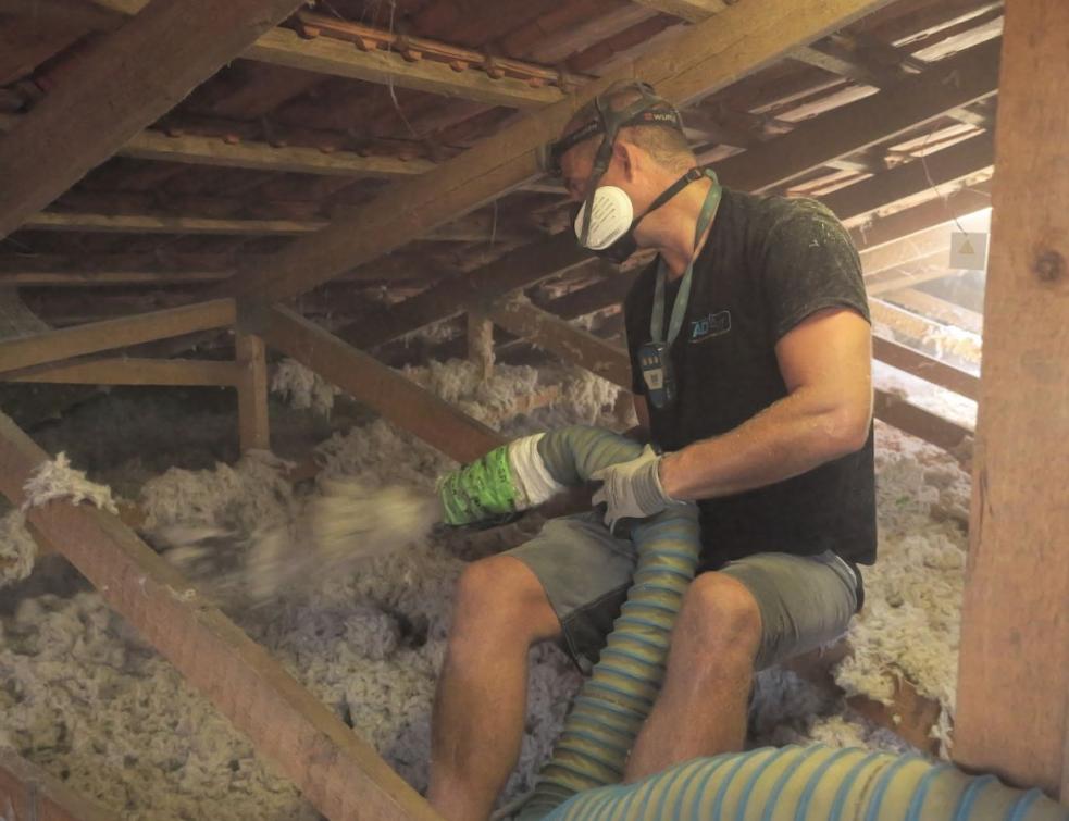 Biofib Isolation lance Jetfib Duo, un nouvel isolant biosourcé pour combles perdus. © Biofib Isolation