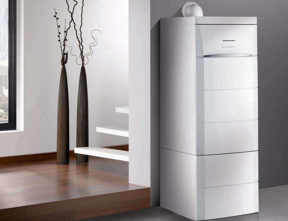 Une chaudière gaz De Dietrich au sol avec production d’eau chaude sanitaire. © De Dietrich