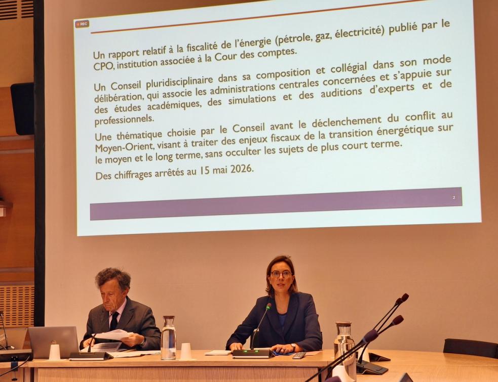 Amélie de Montachalin, présidente de la Cour des Comptes, a présenté le rapport du Conseil des Prélèvements Obligatoires sur la fiscalité de l’énergie