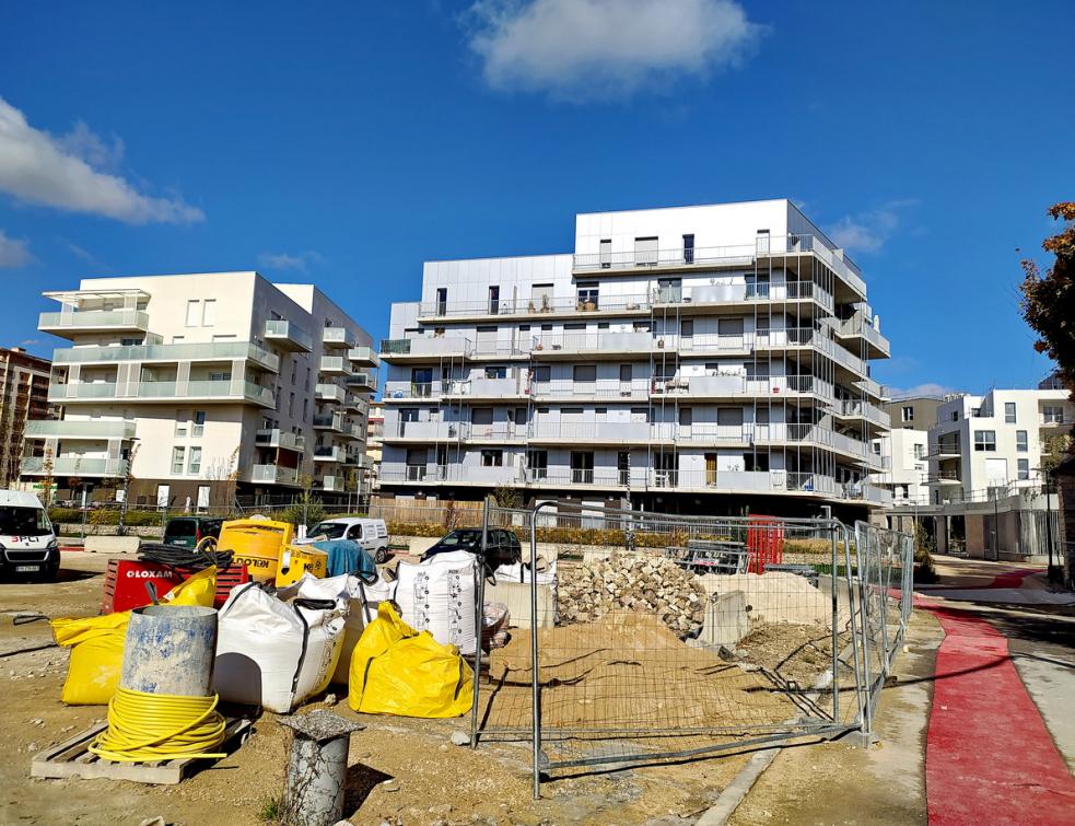 Un chantier de logements collectifs neufs à Dijon