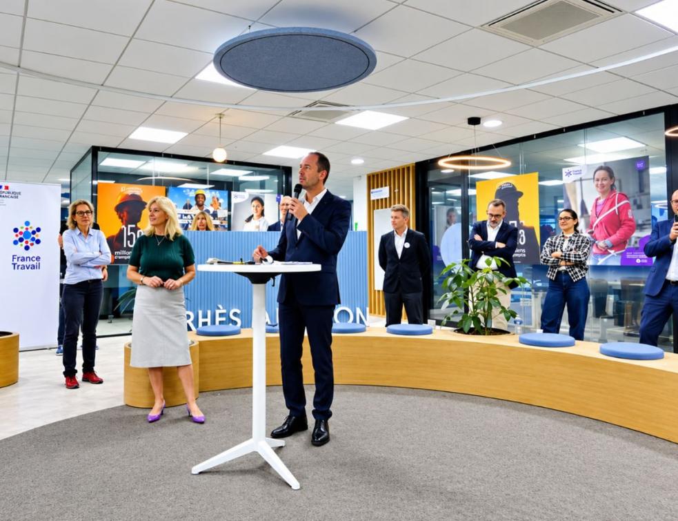 Lancement de la semaine du bâtiment et des TP à la Direction Île-de-France de France Travail par Thibaut Guilluy, Directeur de France Travail